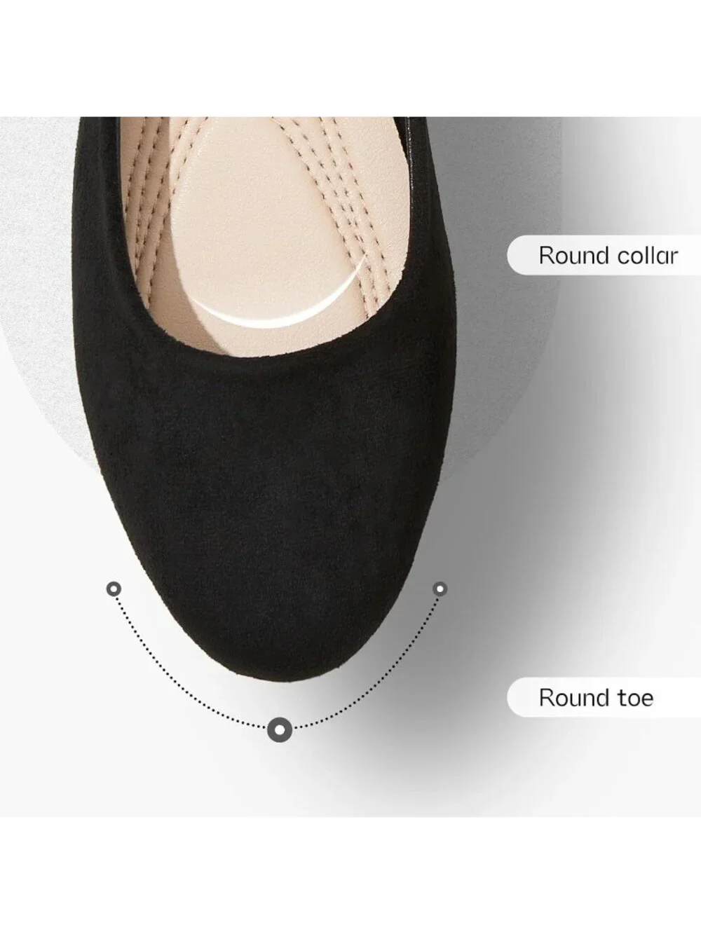 Women's Black Round Toe Ballet Flats Comfortable Ballerina Dress Shoes